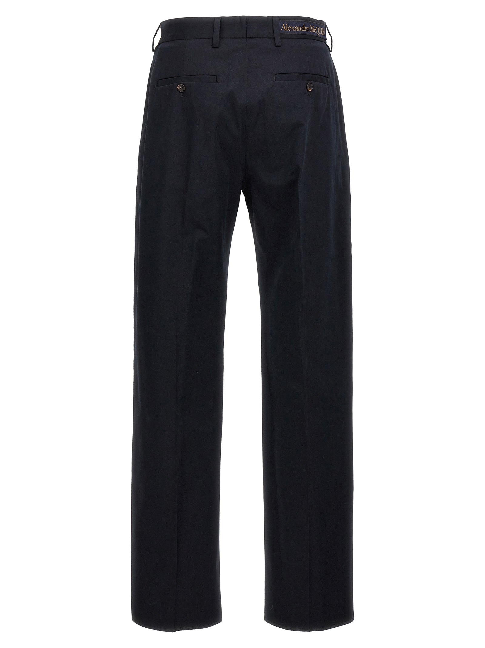 Alexander McQueen Camera Strap Chino Trousers - Blue Cotton