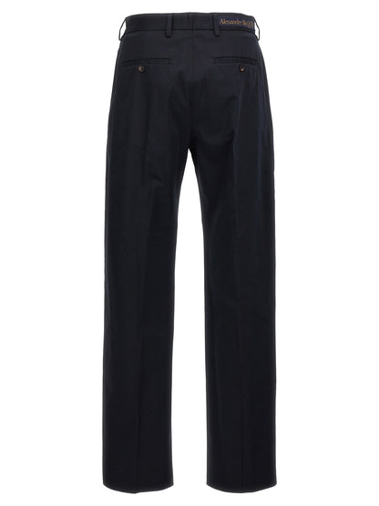Alexander McQueen Camera Strap Chino Trousers - Blue Cotton