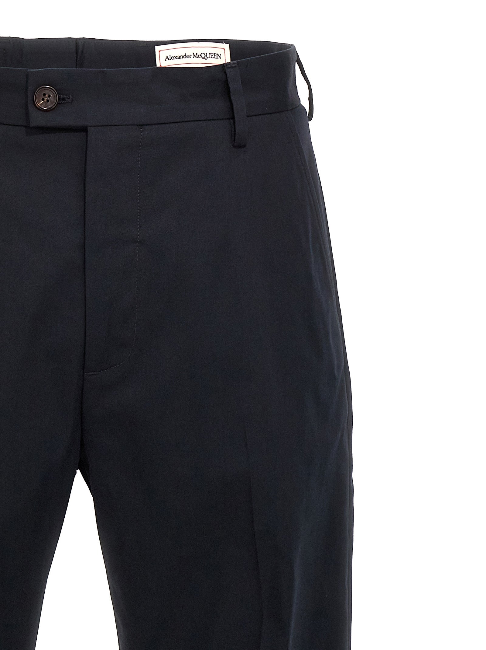 Alexander McQueen Camera Strap Chino Trousers - Blue Cotton
