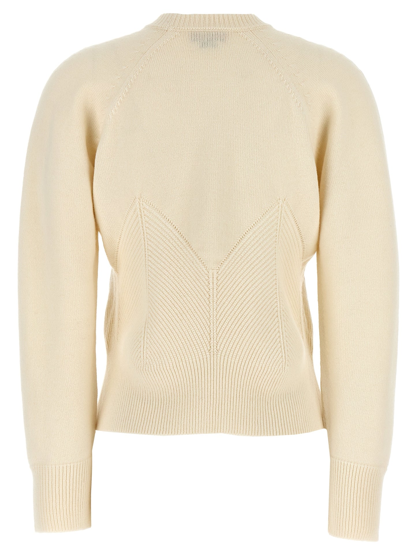 Alexander McQueen White Chevron Corset Wool and Cashmere Sweater
