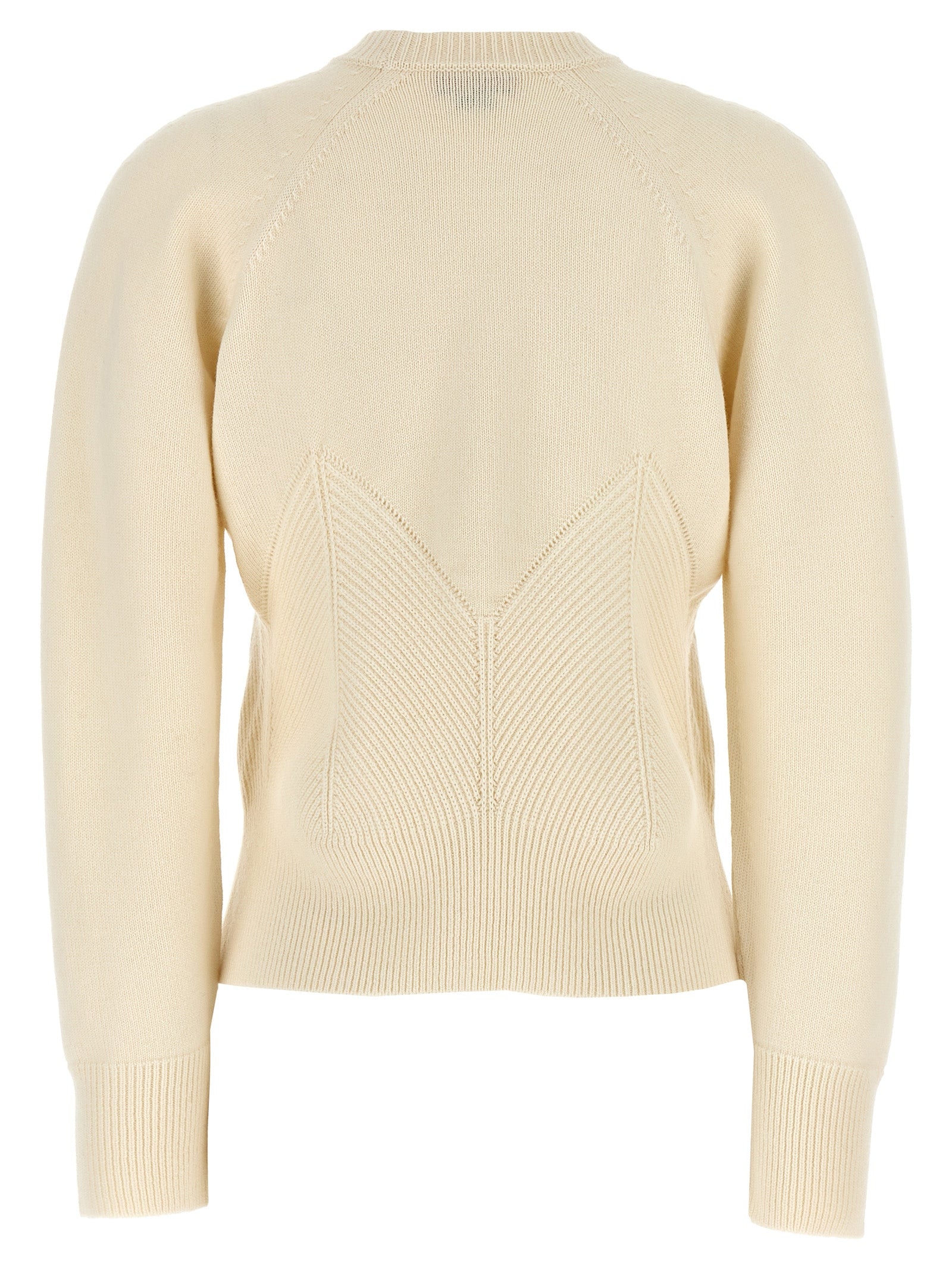 Alexander McQueen White Chevron Corset Wool and Cashmere Sweater