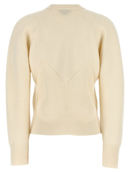 Alexander McQueen White Chevron Corset Wool and Cashmere Sweater