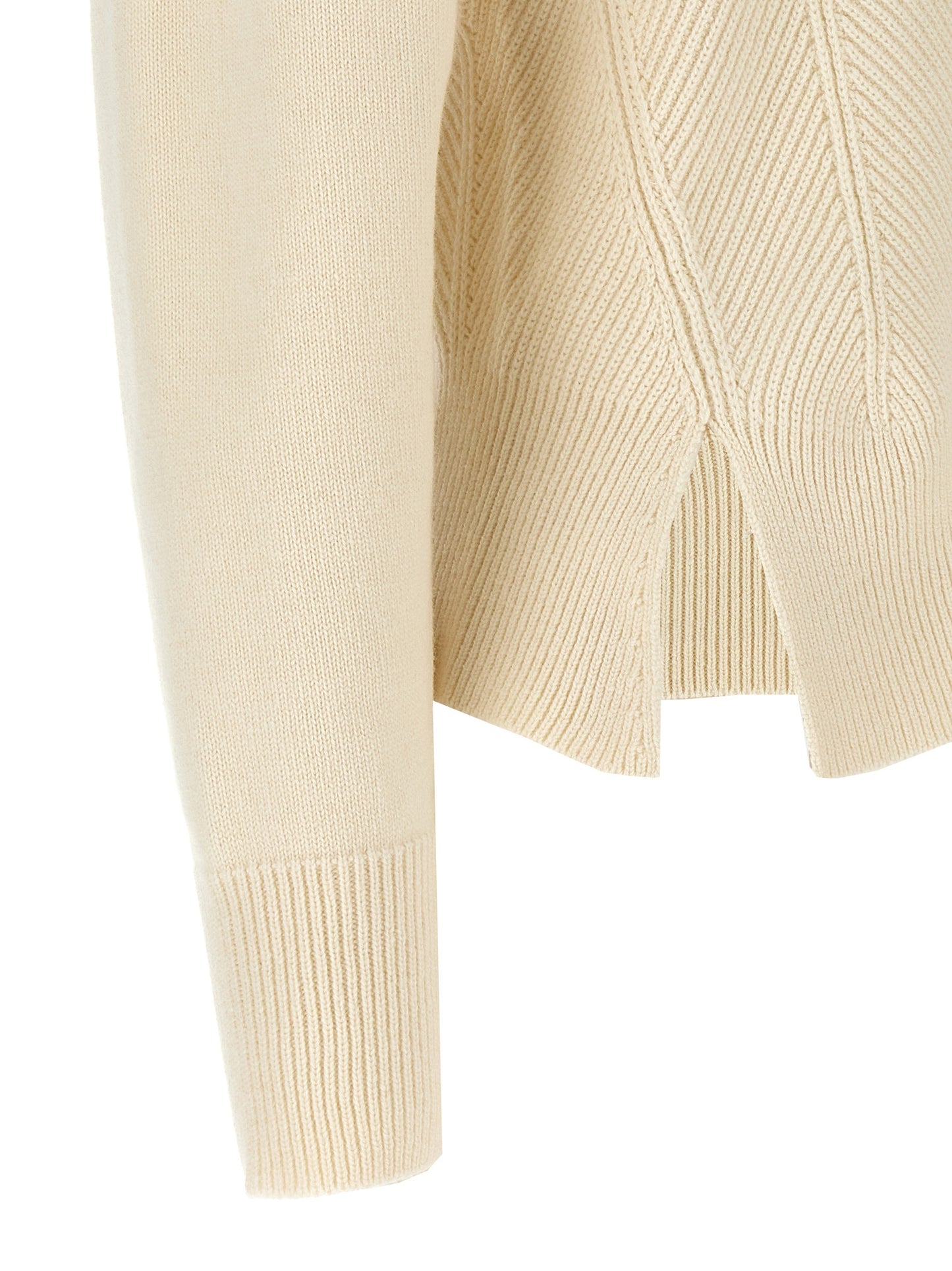 Alexander McQueen White Chevron Corset Wool and Cashmere Sweater