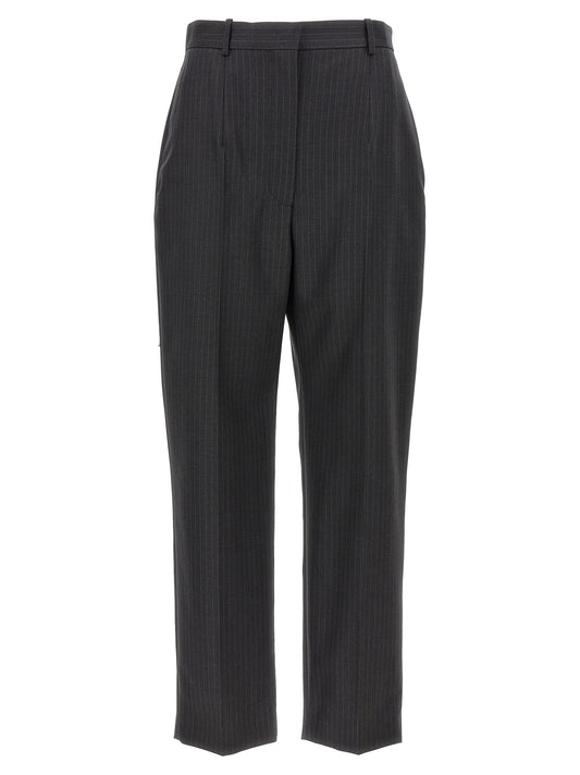Alexander McQueen Gray Pinstripe Wool Dress Pants
