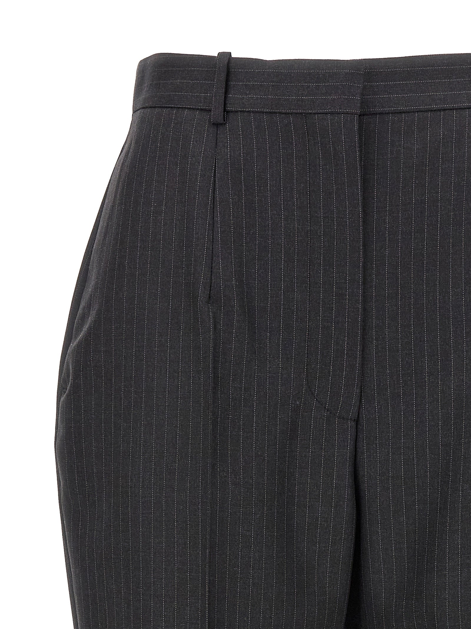 Alexander McQueen Gray Pinstripe Wool Dress Pants