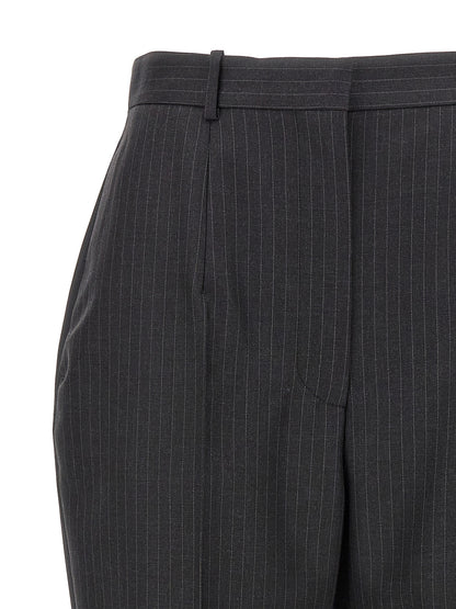 Alexander McQueen Gray Pinstripe Wool Dress Pants