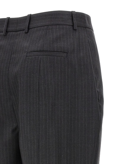 Alexander McQueen Gray Pinstripe Wool Dress Pants
