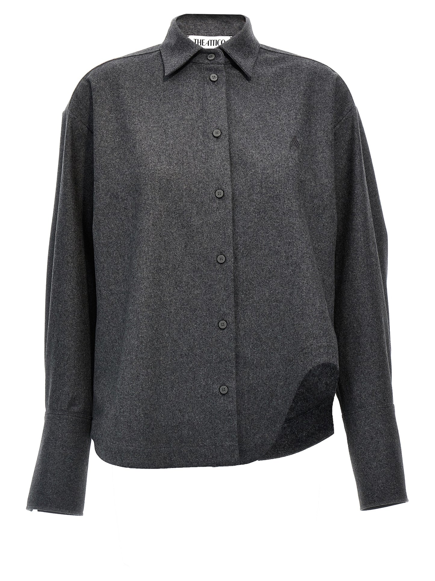 The Attico Gray Wool Blouse - 'Eliza' Shirt