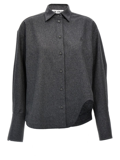 The Attico Gray Wool Blouse - 'Eliza' Shirt