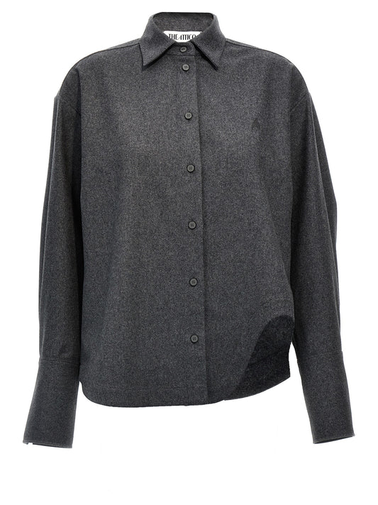 The Attico Gray Wool Blouse - 'Eliza' Shirt