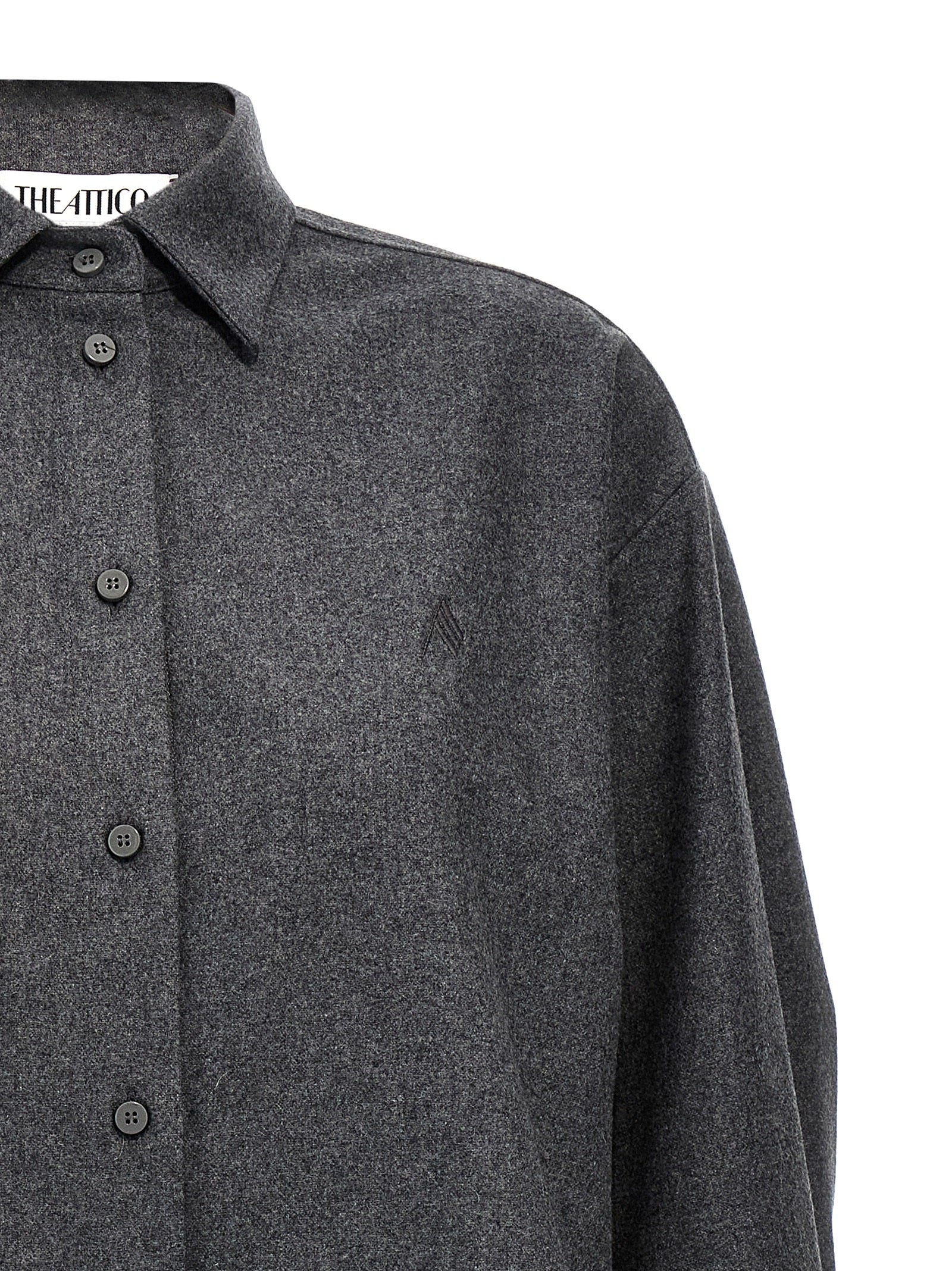 The Attico Gray Wool Blouse - 'Eliza' Shirt