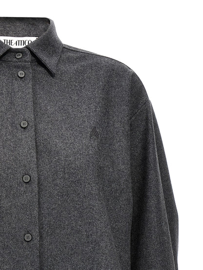 The Attico Gray Wool Blouse - 'Eliza' Shirt