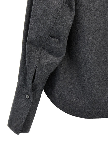The Attico Gray Wool Blouse - 'Eliza' Shirt