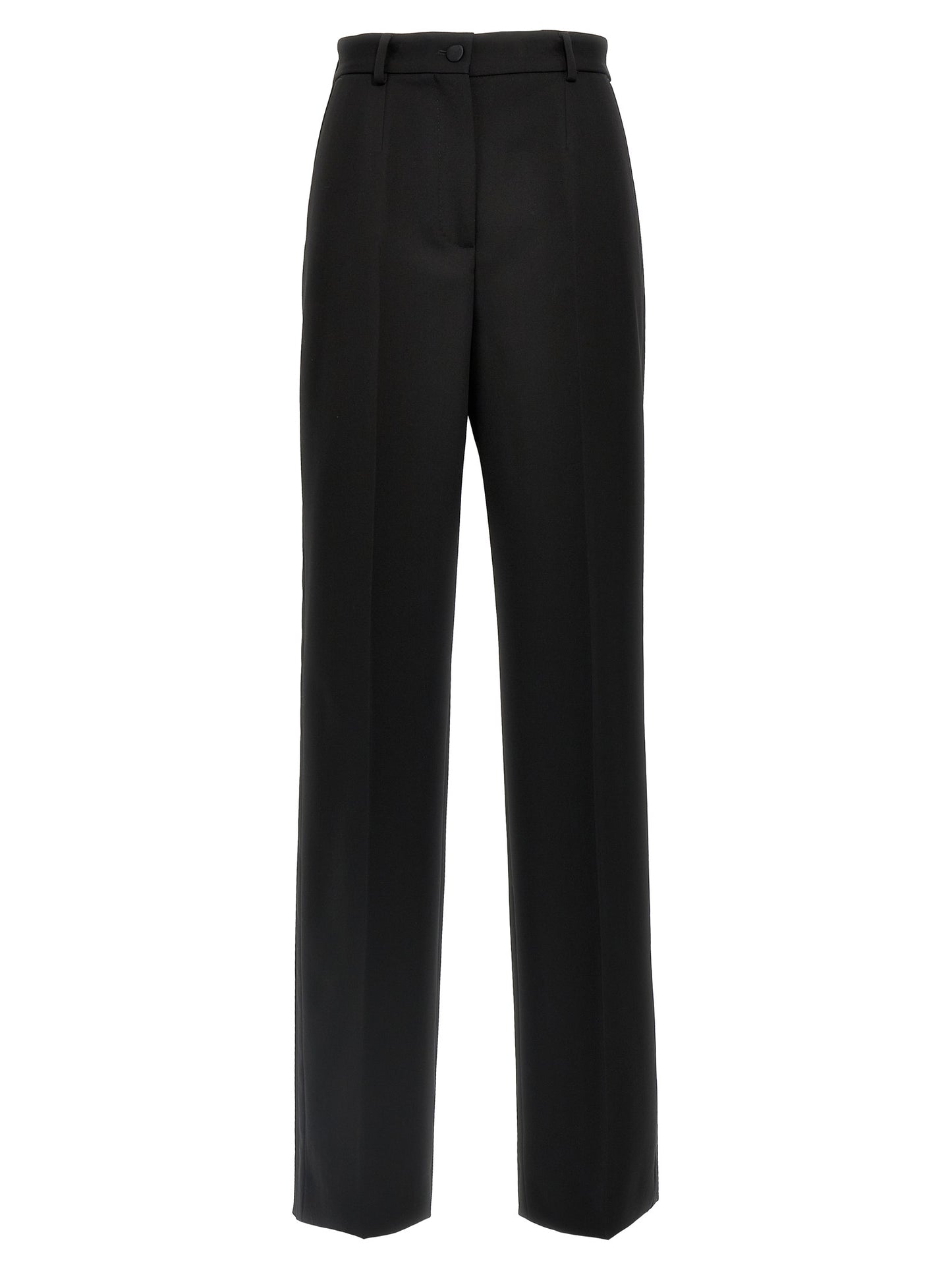 Dolce & Gabbana Black Virgin Wool Tuxedo Pants
