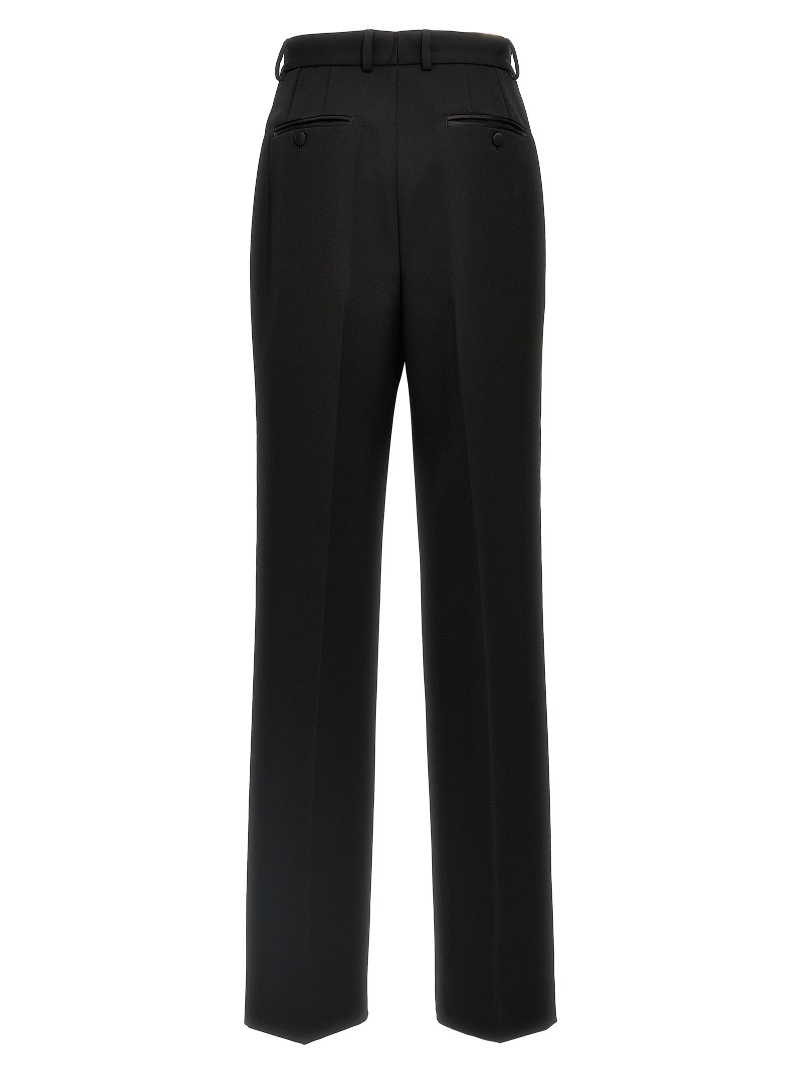 Dolce & Gabbana Black Virgin Wool Tuxedo Pants