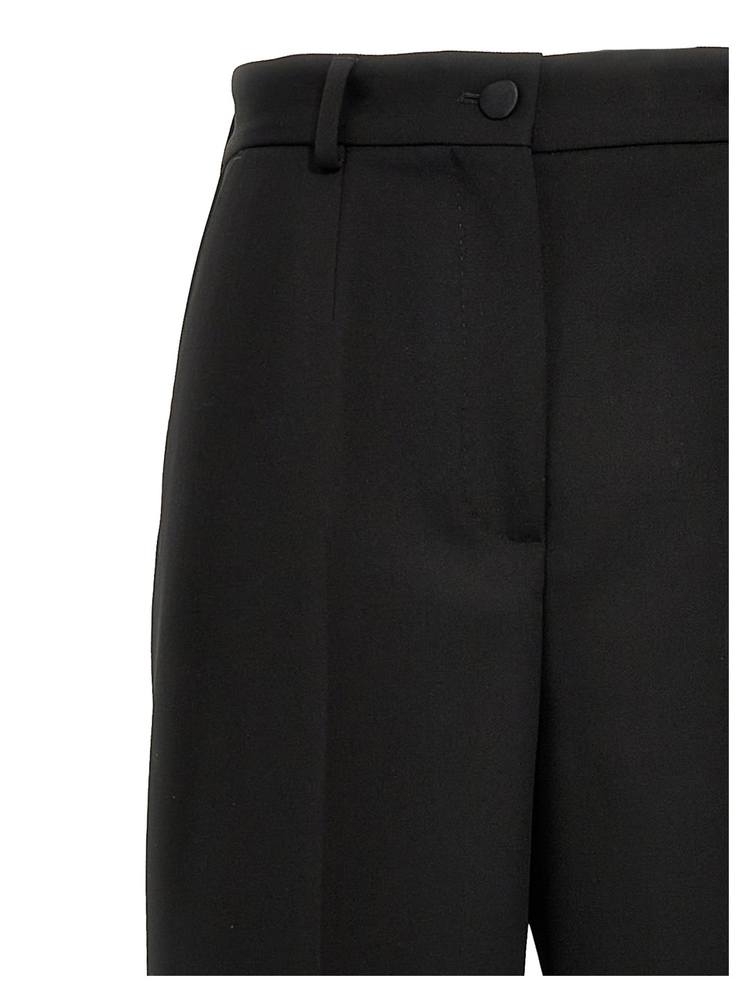 Dolce & Gabbana Black Virgin Wool Tuxedo Pants