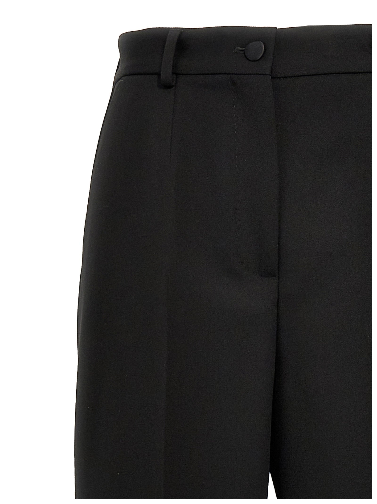Dolce & Gabbana Black Virgin Wool Tuxedo Pants
