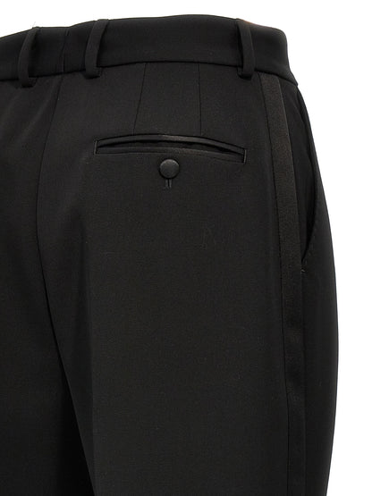 Dolce & Gabbana Black Virgin Wool Tuxedo Pants