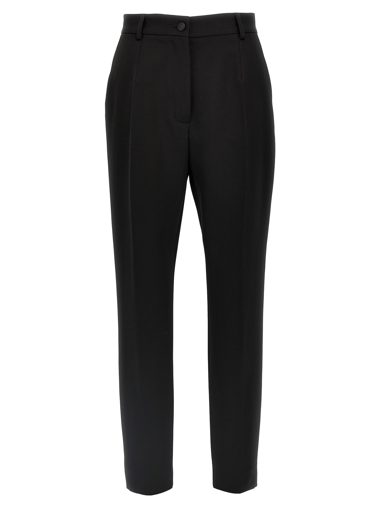 Dolce & Gabbana Black Virgin Wool Tuxedo Pants