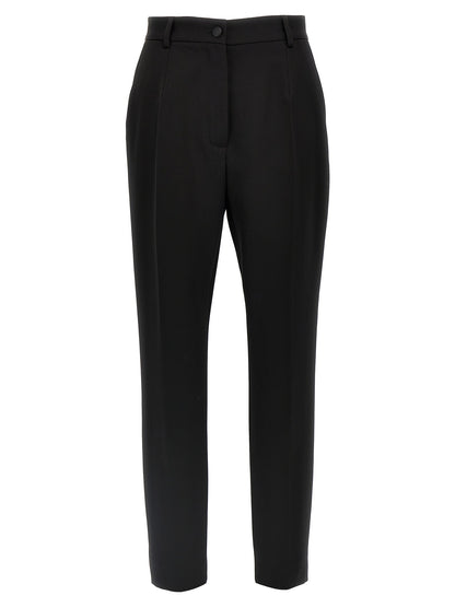 Dolce & Gabbana Black Virgin Wool Tuxedo Pants