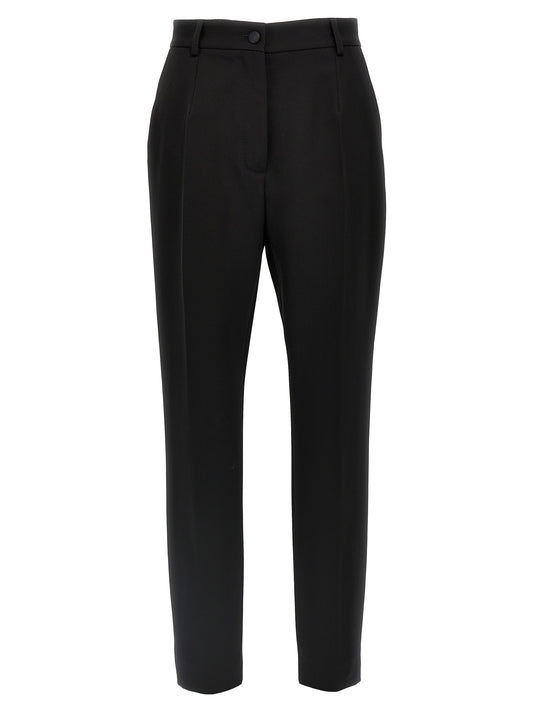 Dolce & Gabbana Black Virgin Wool Tuxedo Pants