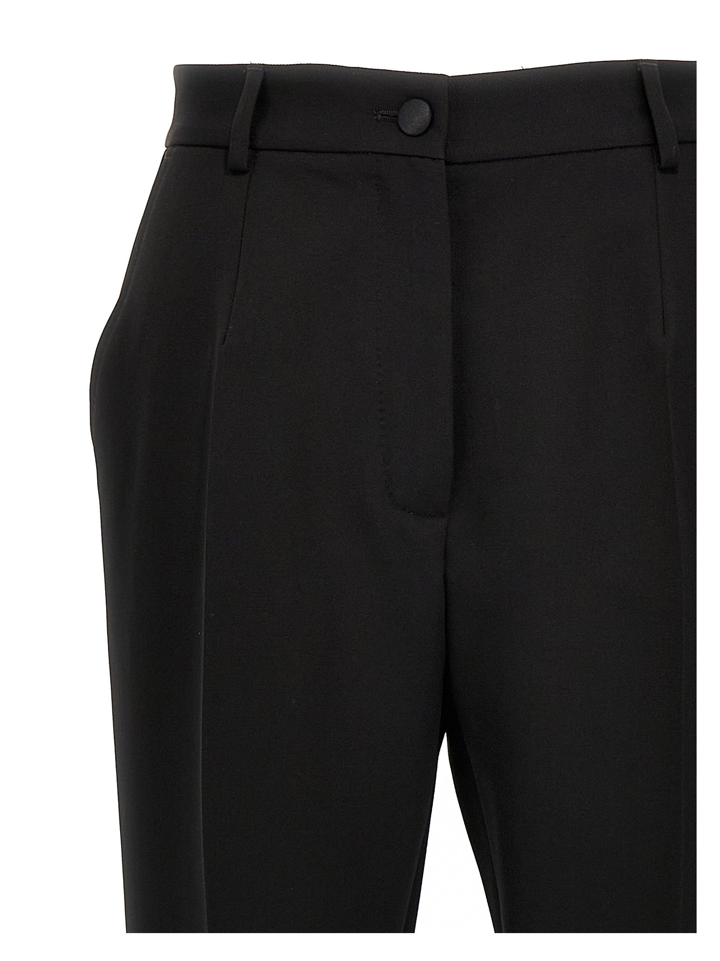 Dolce & Gabbana Black Virgin Wool Tuxedo Pants