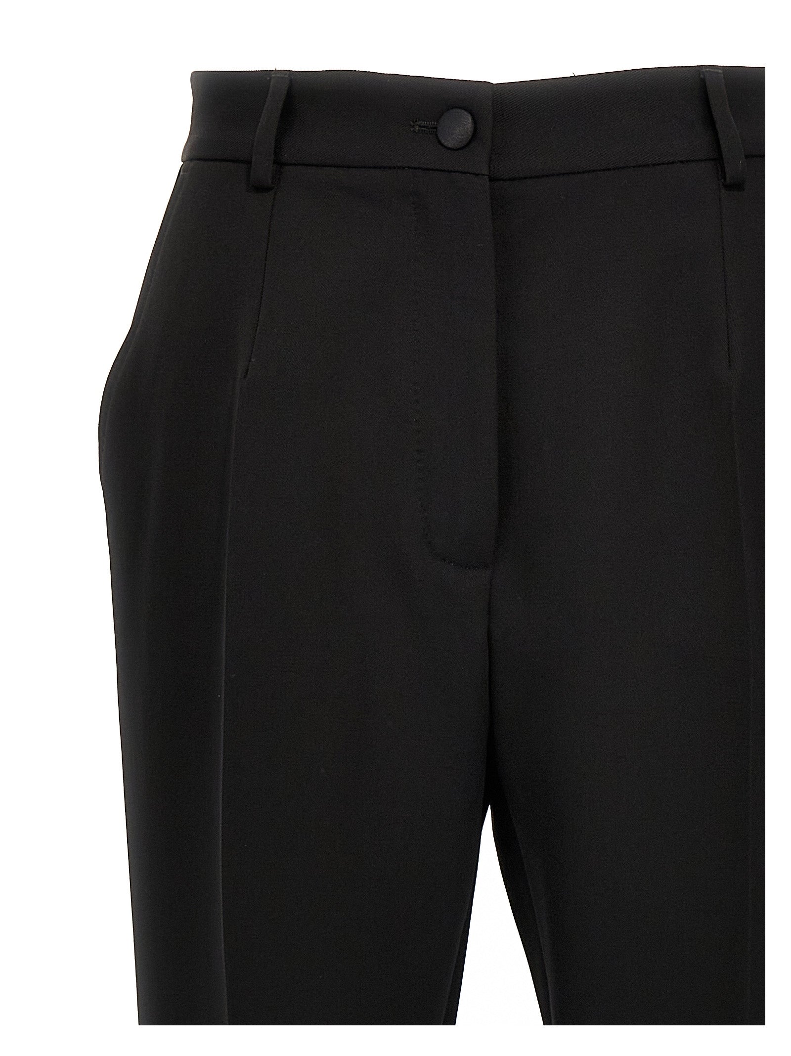 Dolce & Gabbana Black Virgin Wool Tuxedo Pants