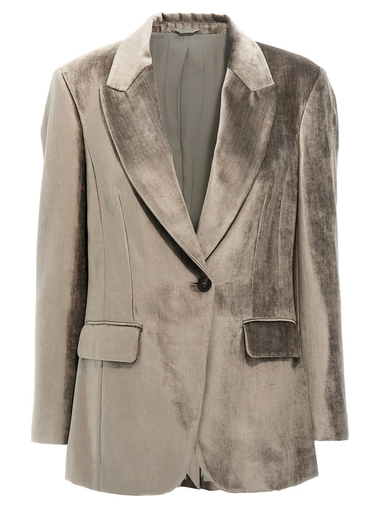 Brunello Cucinelli Gray Cotton Blazer