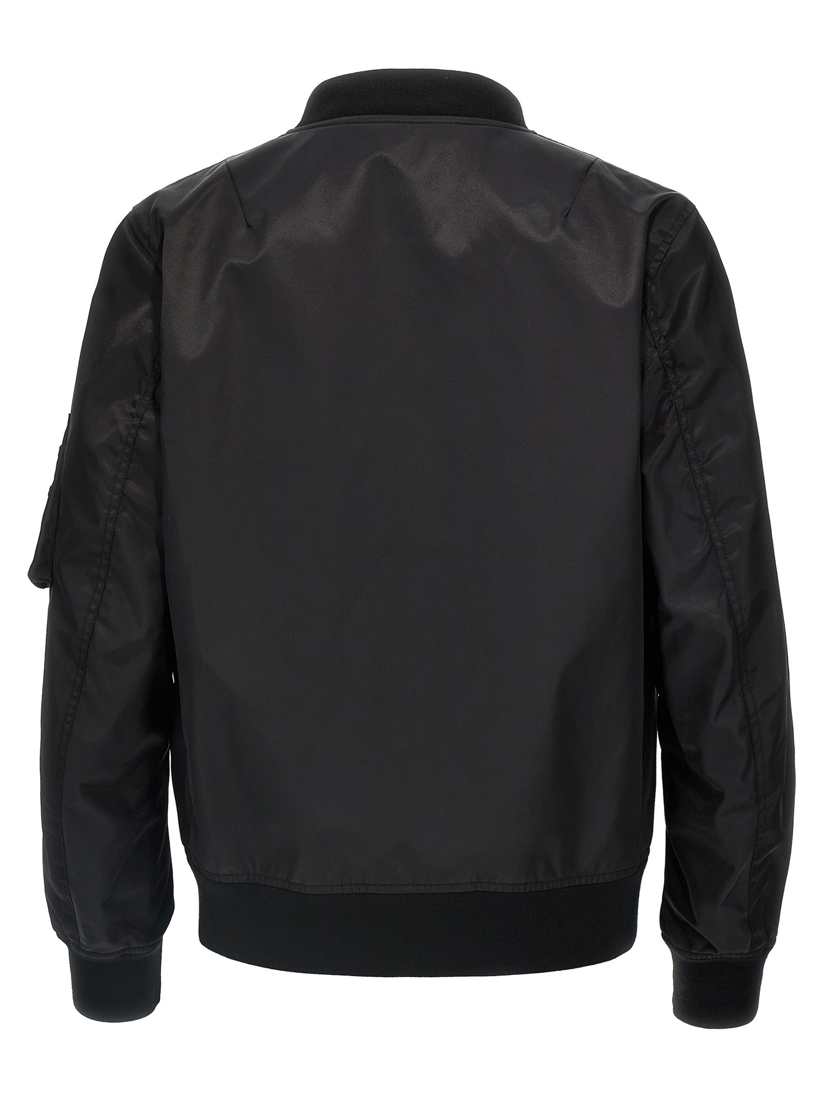 Valentino Garavani Black Polyamide Bomber Jacket