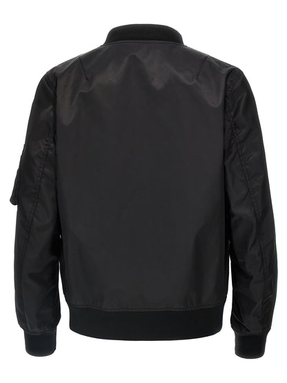 Valentino Garavani Black Polyamide Bomber Jacket