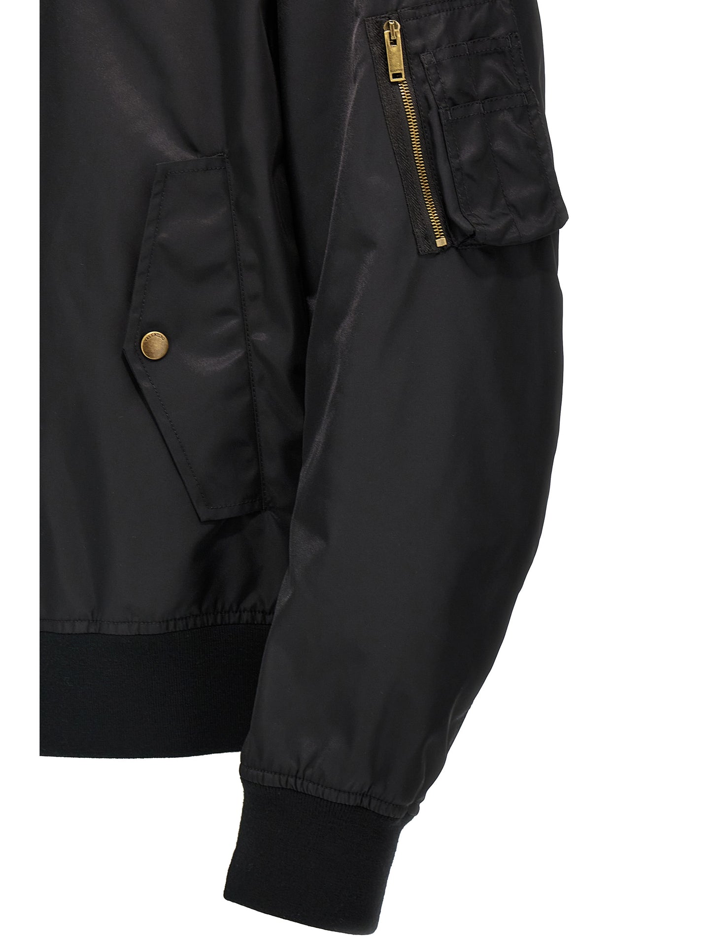 Valentino Garavani Black Polyamide Bomber Jacket