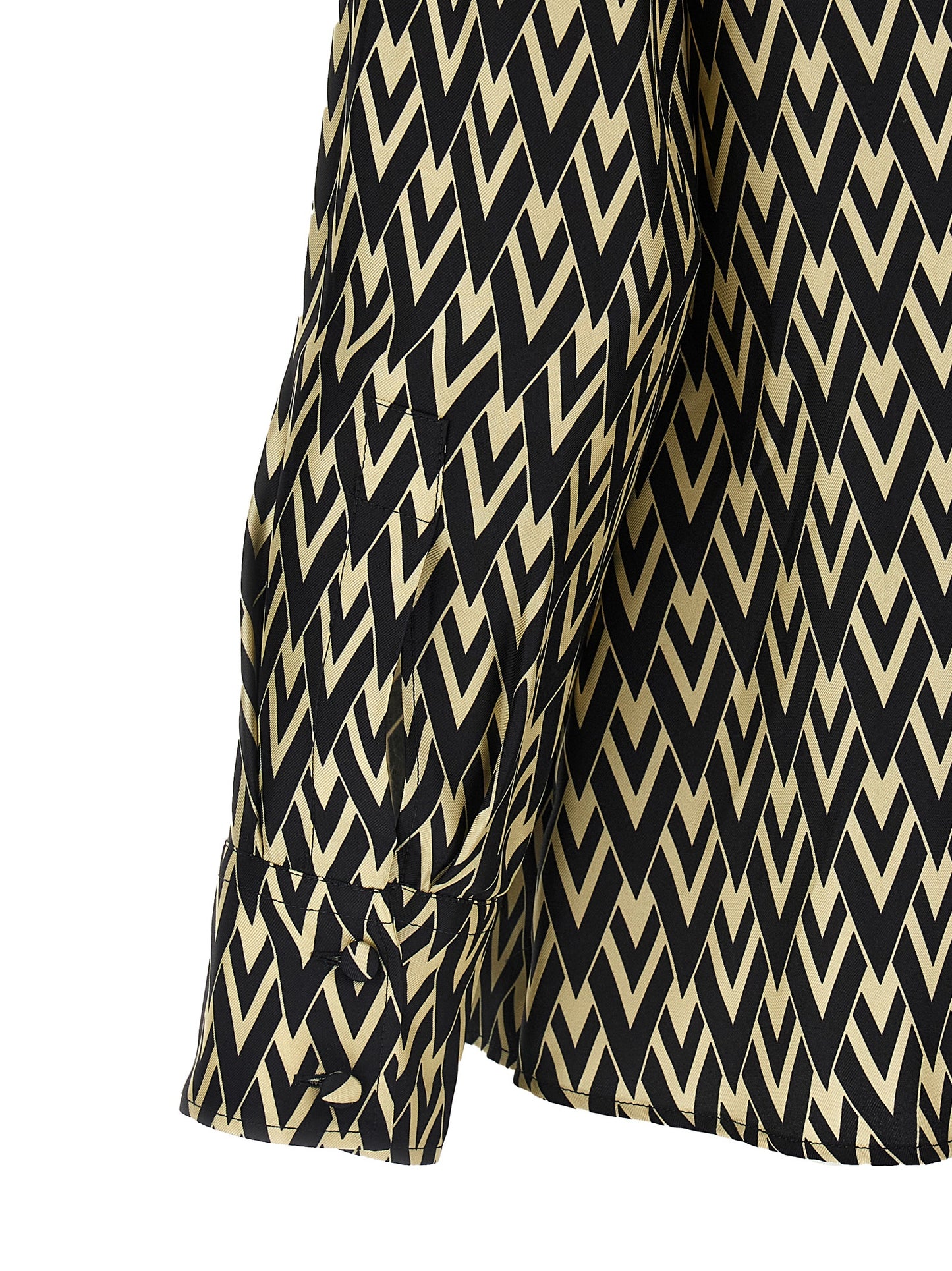Valentino Garavani Bicolor Silk Blouse in White/Black, IT40