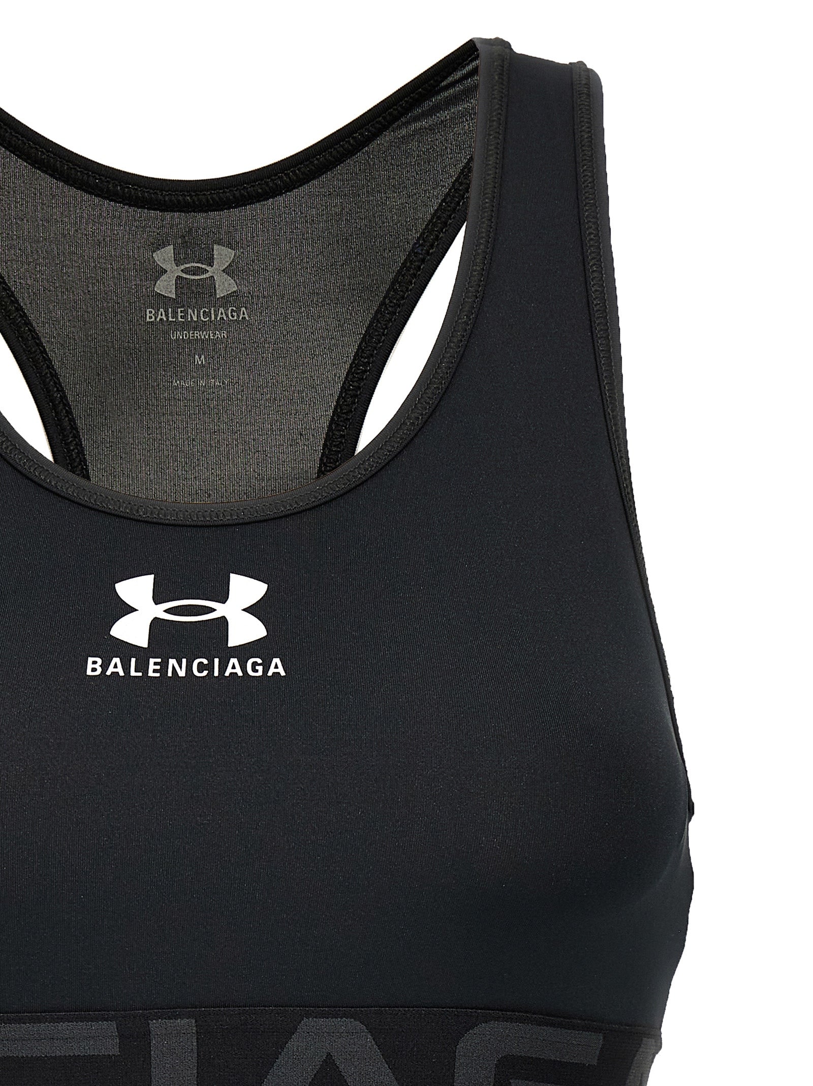 Balenciaga Black Polyester Sport Bra - S/XS