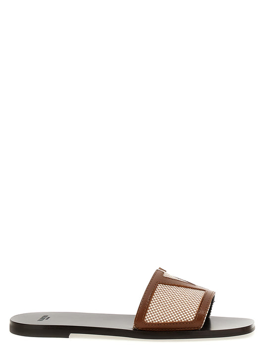 Valentino Garavani Brown Cotton Slides - EU36/US6