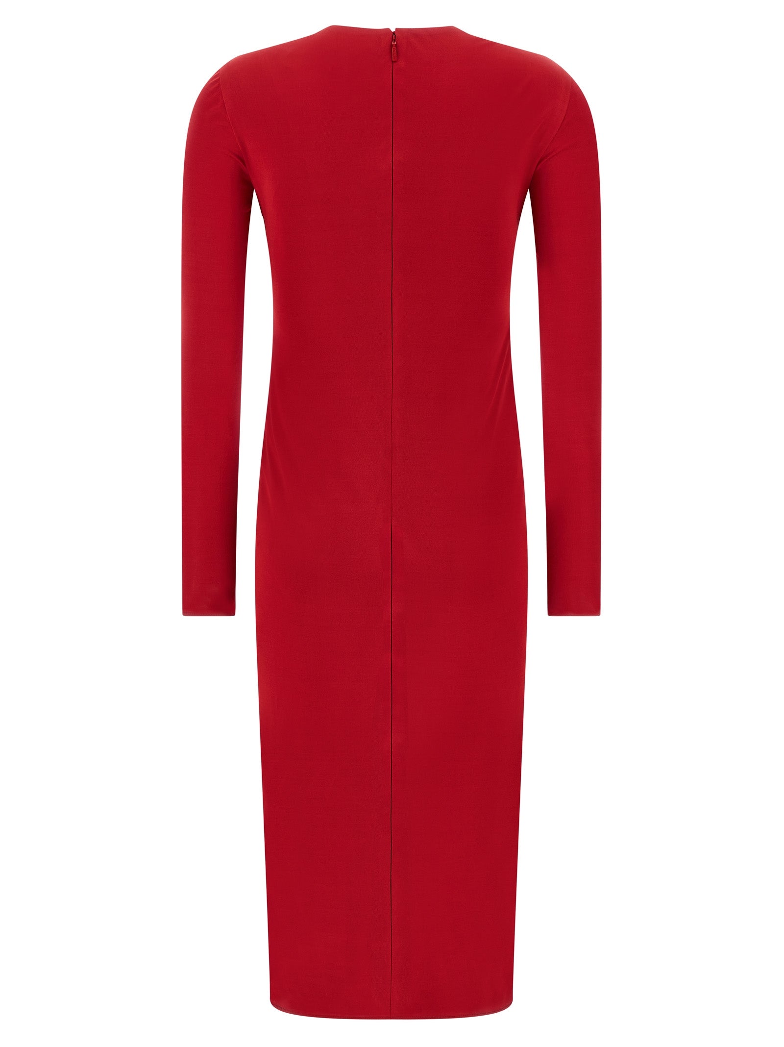 Versace Multicolor Stretch Viscose Jersey Midi Dress with Metallic Detail