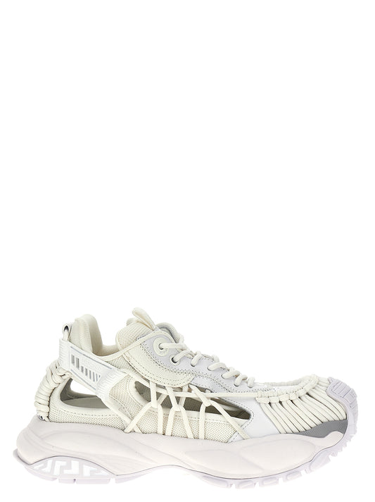 Versace White Calfskin Mercury M_VS_01 Athletic Sneakers