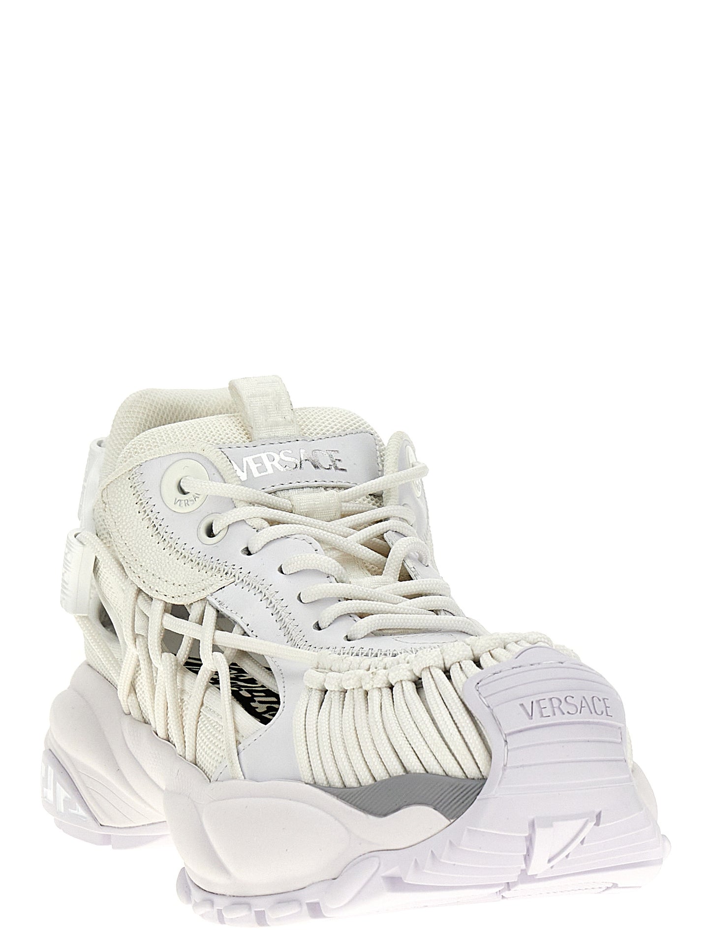 Versace White Calfskin Mercury M_VS_01 Athletic Sneakers