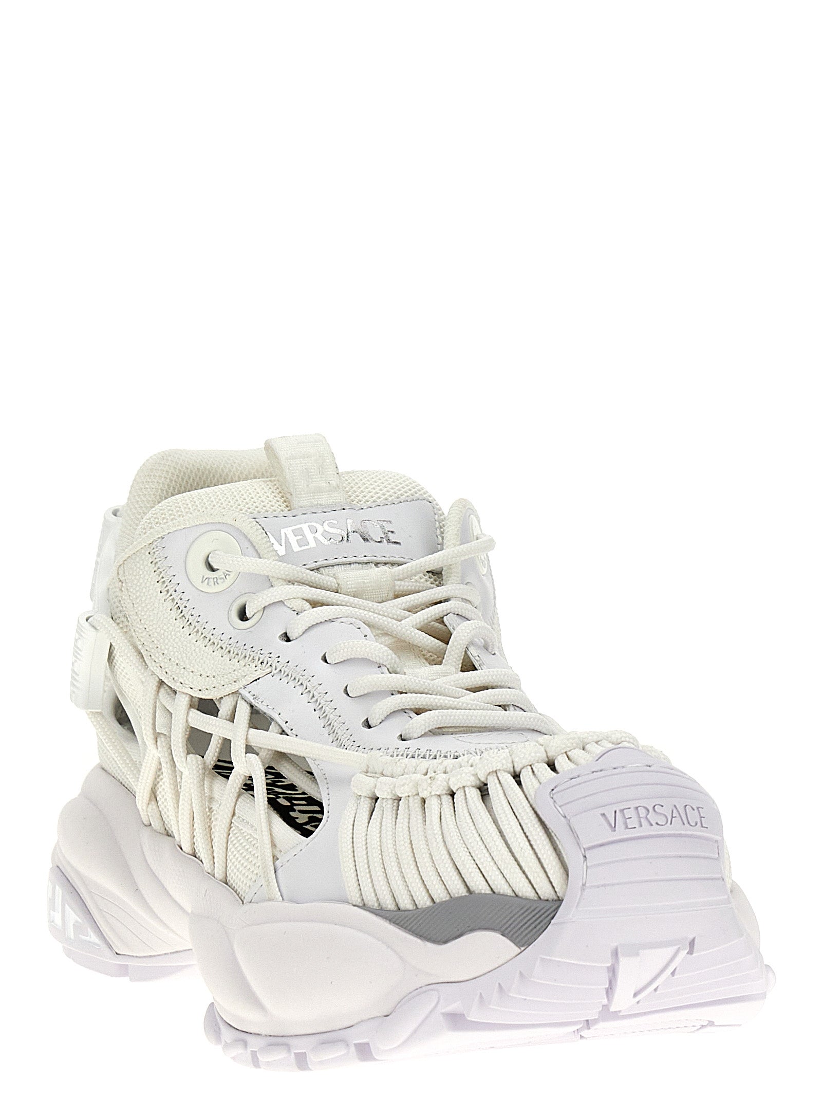Versace White Calfskin Mercury M_VS_01 Athletic Sneakers