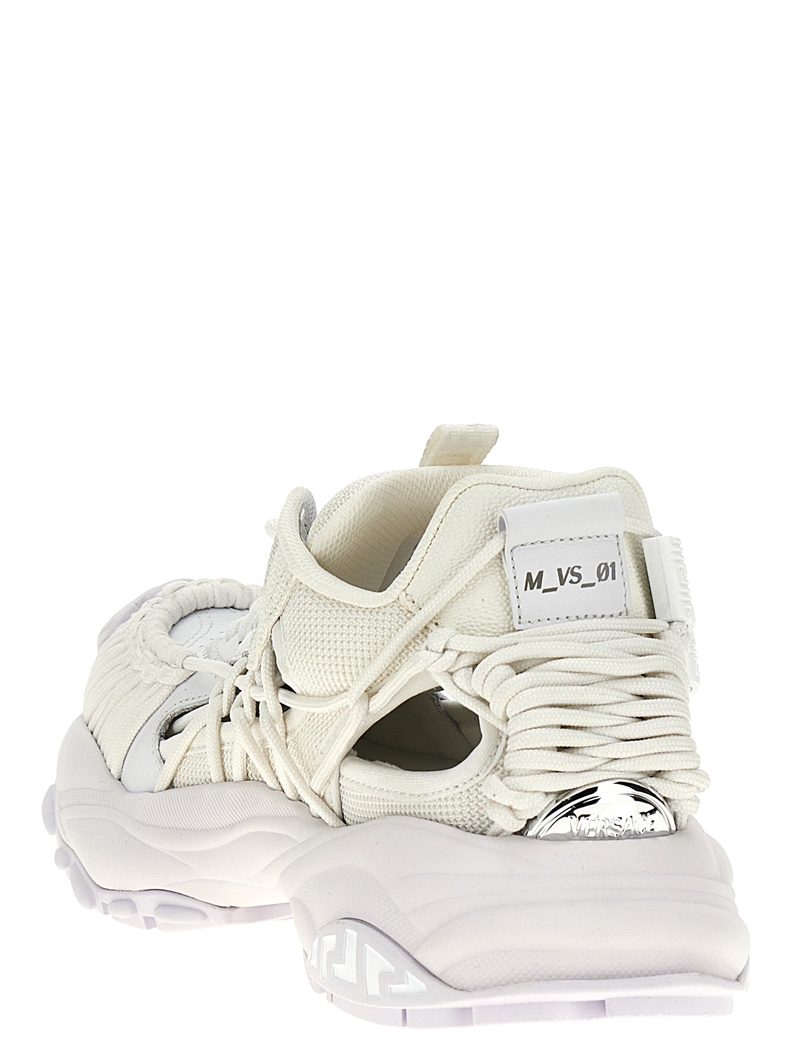 Versace White Calfskin Mercury M_VS_01 Athletic Sneakers