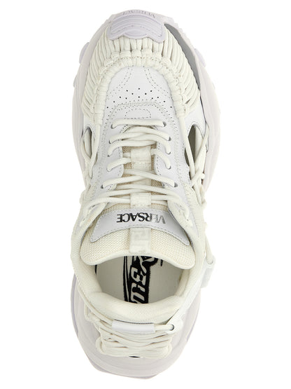 Versace White Calfskin Mercury M_VS_01 Athletic Sneakers