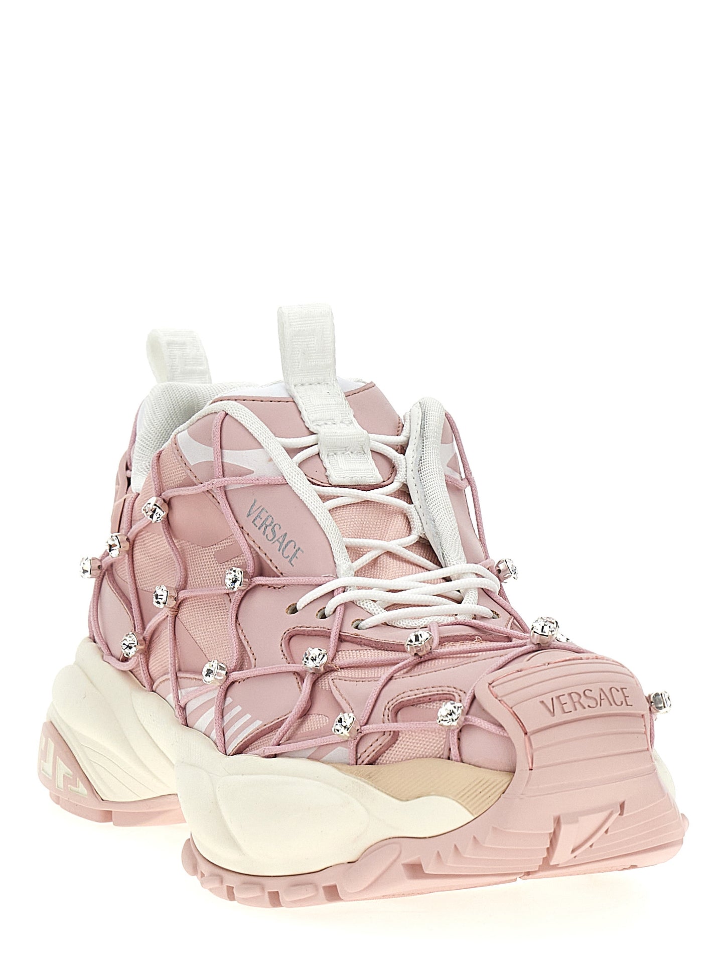 Versace Multicolor Mercury Mesh and Leather Athletic Sneakers