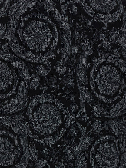 Versace Gray Baroque Jacquard Cotton Polo Shirt