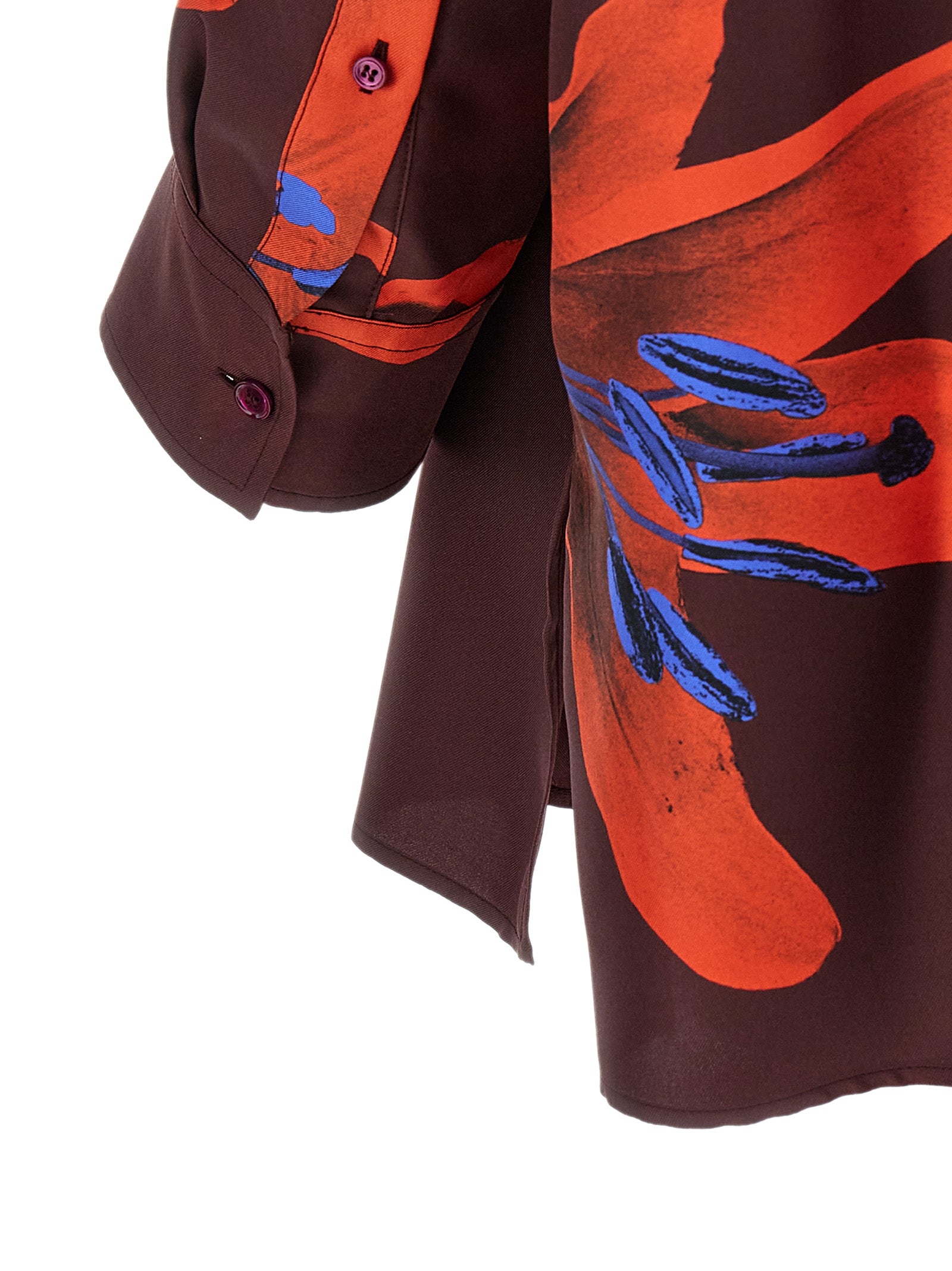 Alexander McQueen 'Flame Lily' Multicolor Silk Blouse