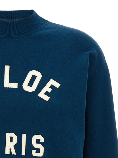 Chloé Blue Cotton Sweatshirt - Mock Neck