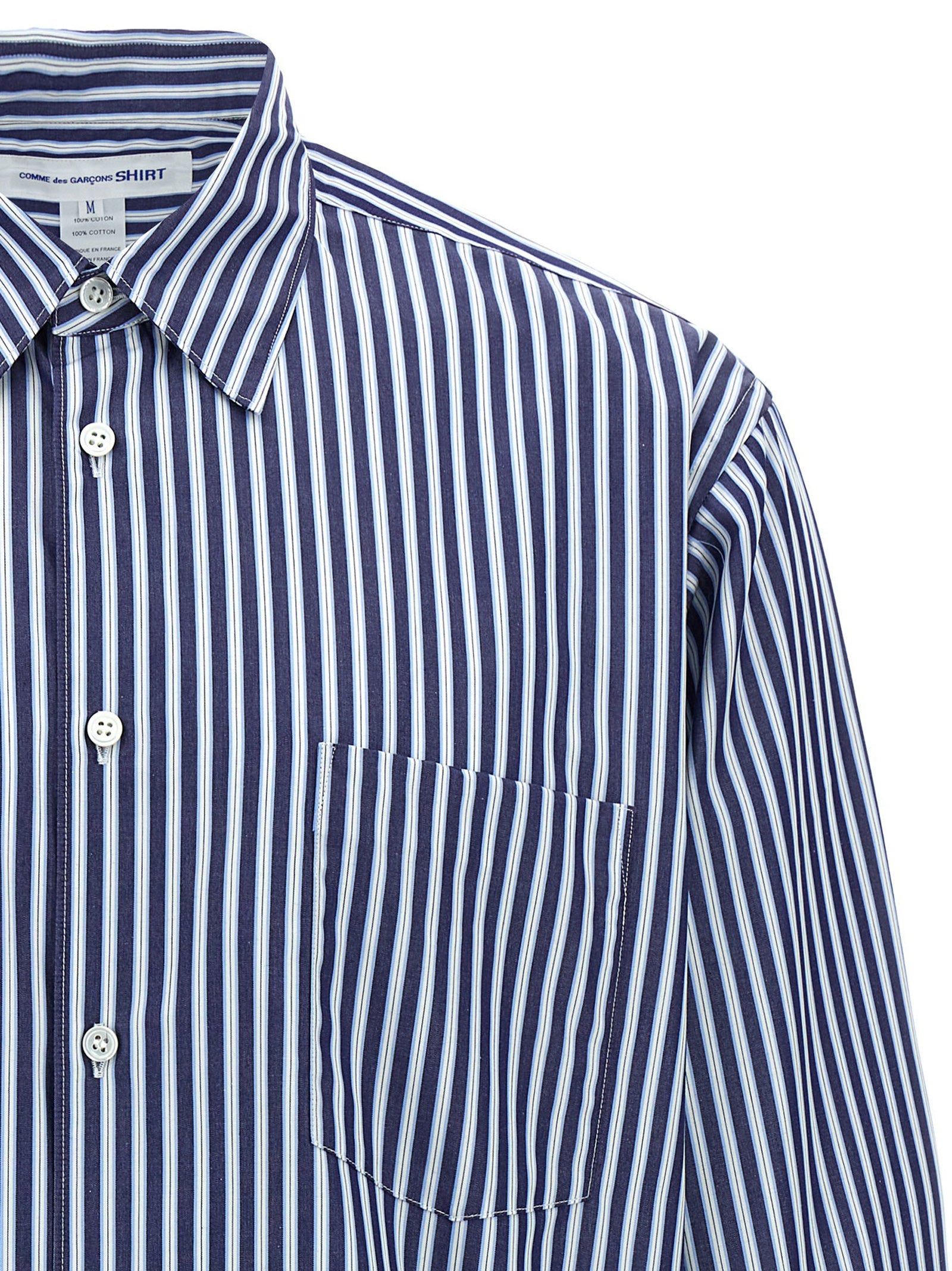 Comme Des Garçons Blue Cotton Poplin Blouse