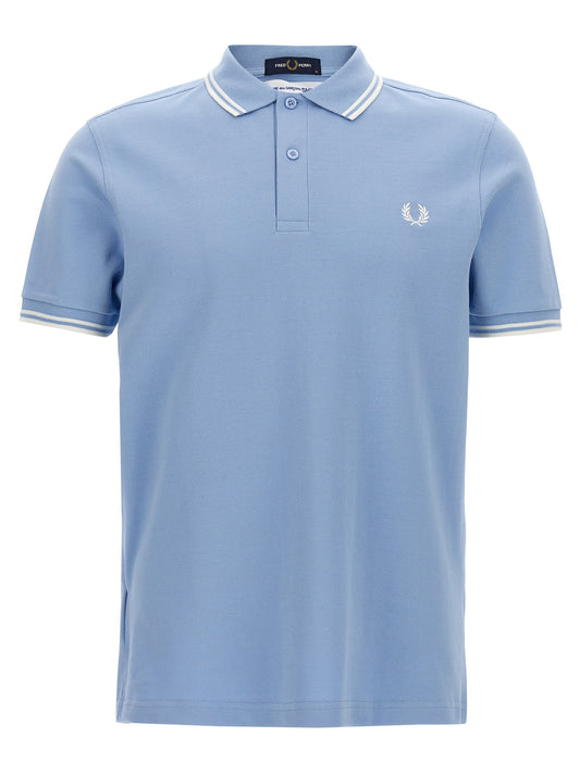 Comme Des Garçons Blue Cotton Piqué Polo Shirt with Contrast Details