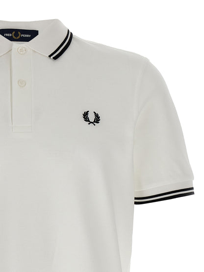 Comme Des Garçons White Cotton Piqué Polo Shirt with Logo Embroidery