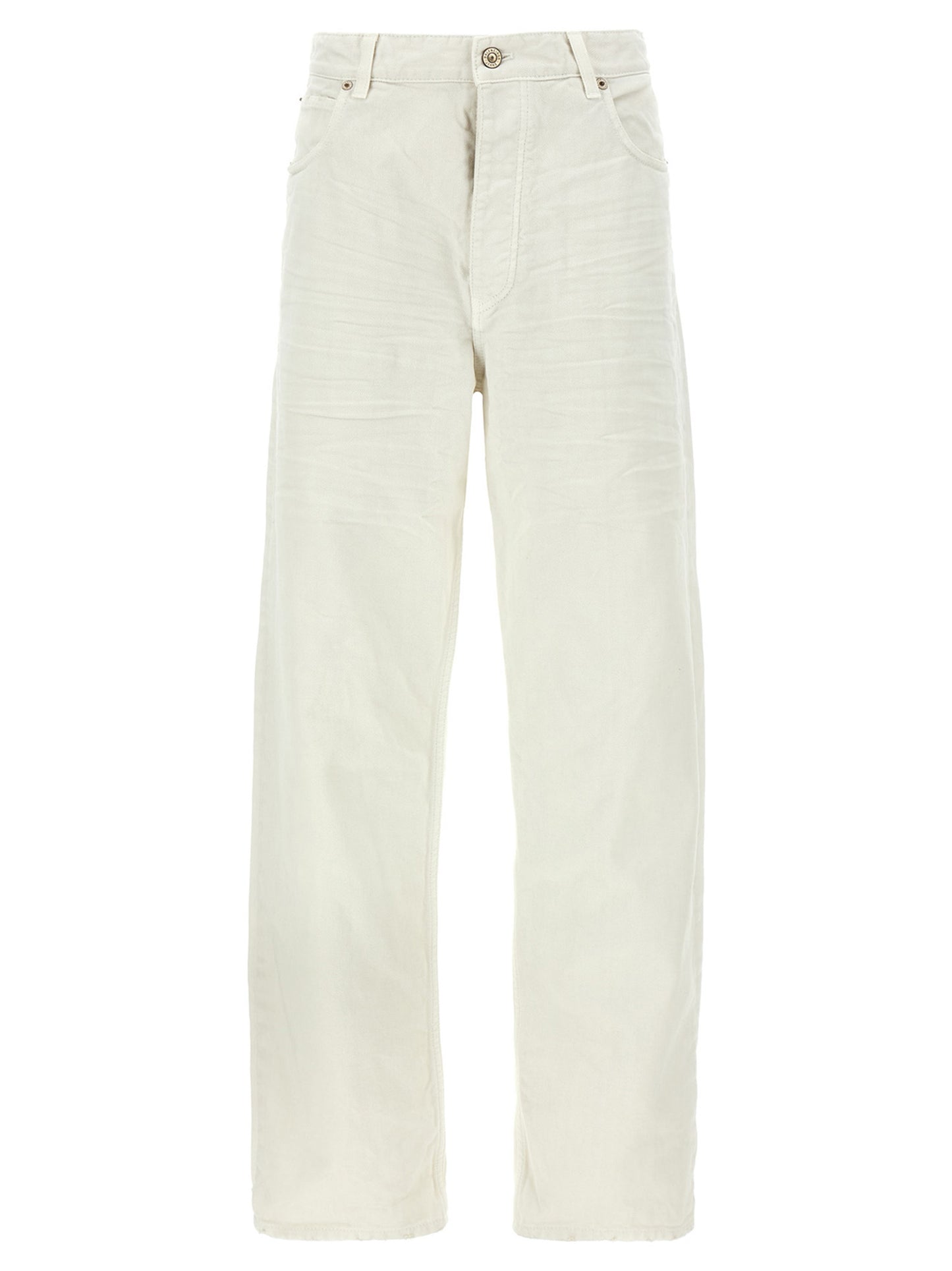 Balenciaga White Cotton Vintage-Inspired Wide-Leg Jeans