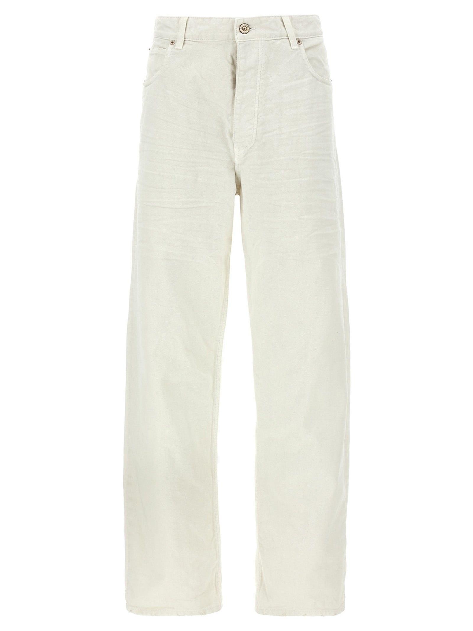 Balenciaga White Cotton Vintage-Inspired Wide-Leg Jeans