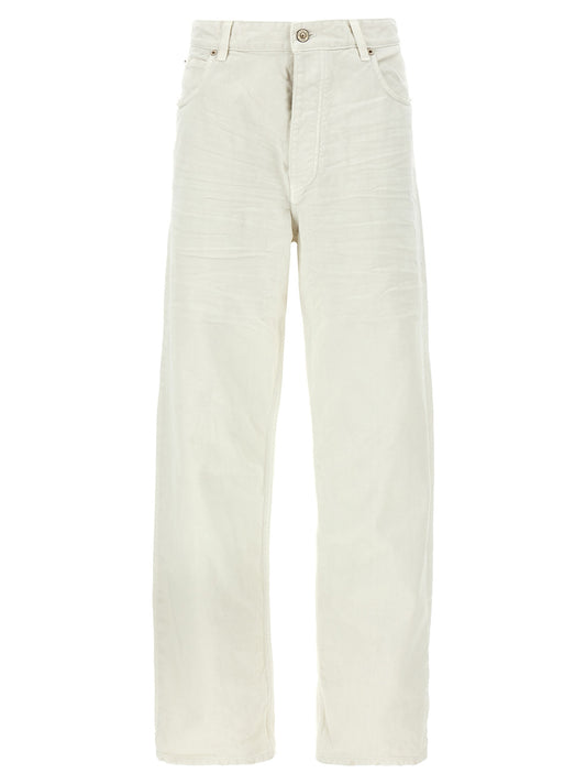Balenciaga White Cotton Vintage-Inspired Wide-Leg Jeans